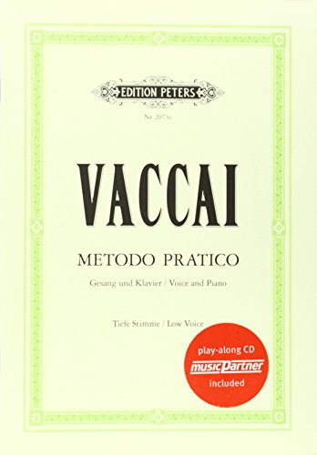 Vaccai: Metodo Pratico (Practical Method) for Low Voice & Piano - Book/CD