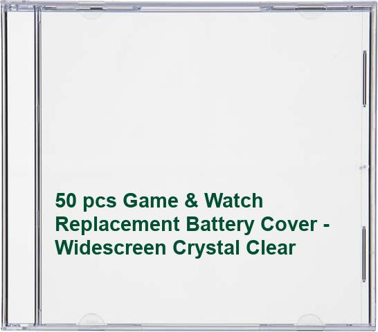 50 pcs Game & Watch Replacement Battery Cover - Widescreen Crystal Clear