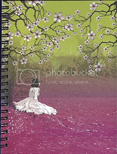 Wire-o Journal - Cherry Blossoms - Large ( Black wire-o )