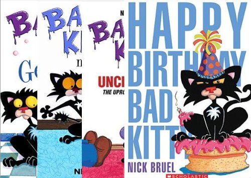 Bad Kitty 4 Book Set in Slipcase (Includes Bad Kitty Meets the Baby; Bad Kitty Vs Uncle Murray, Bad Kitty Gets A Bath; Happy Birthday, Bad Kitty)