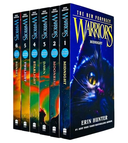 Warrior Cats Series 2: The New Prophecy by Erin Hunter 6 Books Set (Midnight, Moonrise, Dawn, Starlight, Twilight, Sunset)