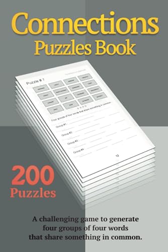 Connections Puzzles Book: A challenging game to generate four groups of four words that share something in common, Puzzles and Solutions.