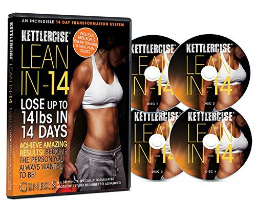Kettlercise Lean In 14, 4 Disc DVD Collection - New Kettlebell Transformation Program for Beginners to Advanced
