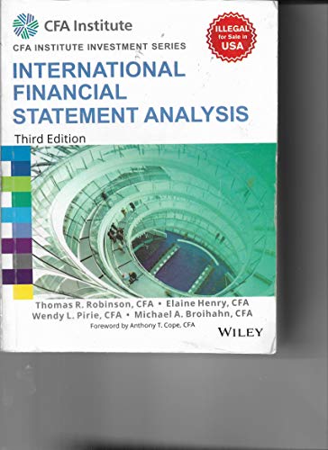 International Financial Statement Analysis, 3Ed (Cfa Institute Investment Series)