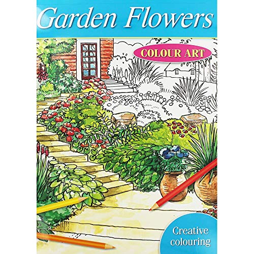 Brown Watson Doodle Art Book - Garden Flowers, multicolour