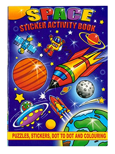 WF Graham 24 x Alien UFO Space A6 Activity 36 Page Colour Sticker Books Kids Party Bag Favours