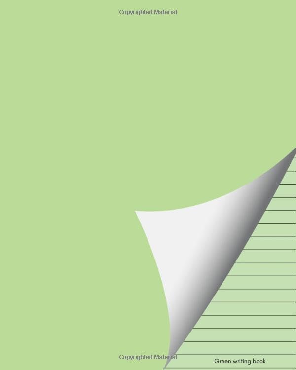 Green writing book: Dyslexia writing book / dyslexia exercise book/ green - lined paper / visual stress writing book / school exercise book
