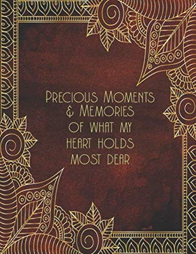 Precious Moments And Memories of What My Heart Holds Most Dear : For Alzheimers & Dementia Sufferers.: Large 8.5" X 11" Scrapbook to place Photos and ... help loved ones remember their precious life.
