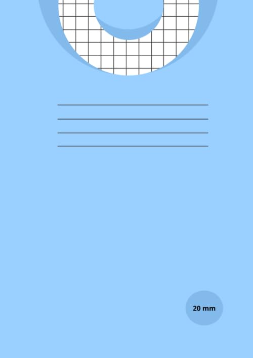 20mm Square Exercise Book A4 : 20mm (2cm) Squared Quad Ruled Grid Paper Notebook for Mathematics (Maths), Science, Graph, Writing Pad, Quilting, 90 Gsm Paper, 100 Pages (210mm X 297mm) - Blue