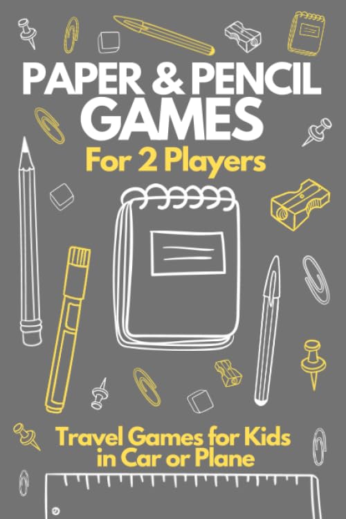 Paper and Pencil Games for 2 Players - Travel Games for Kids in Car : Activity Book for 2 Players. Tic-Tac-Toe Hangman, Dots and Boxes, Hexagon, Four in a Row. Games for Kids 8-12. Perfect Travel Games for Teens in Car or at Home