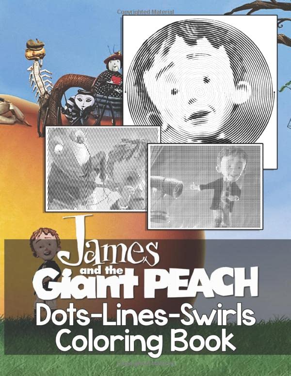 James And The Giant Peach Dots Lines Swirls Coloring Book: James And The Giant Peach Diagonal Line, Swirls Activity Books For Adult And Kid