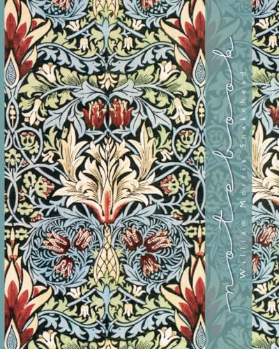 William Morris Notebook: Vintage Design College Ruled College Ruled 8x10 120 Lined Pages
