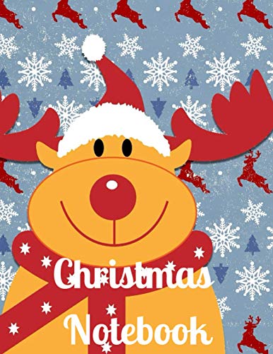 CHRISTMAS NOTEBOOK: Reindeer christmas notebook, christmas planner, 120 page notebook