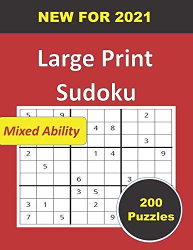 Large Print Sudoku: For Adults UK. 200 Puzzles. New for 2021.