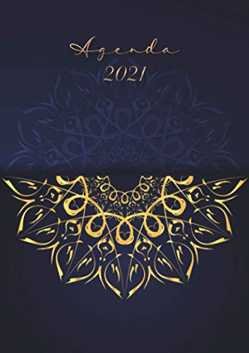 Agenda 2021 « Motif Mandala bleu »: Agenda semainier 2021 - Petit Format Poche A5 - Pour noter tous les rendez-vous de Janvier à Décembre 2021 - Cadeau Noël idéal pour démarrer cette nouvelle année