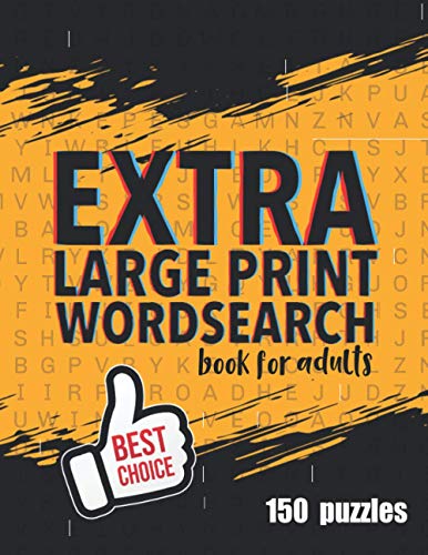 Extra Large Print Wordsearch Books For Adults: Jumbo Word Search Large ...