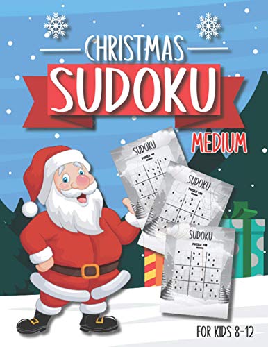 Christmas Sudoku For Kids Ages 8-12: Sudoku Puzzle Level Medium with Solutions, Activity Book for Children