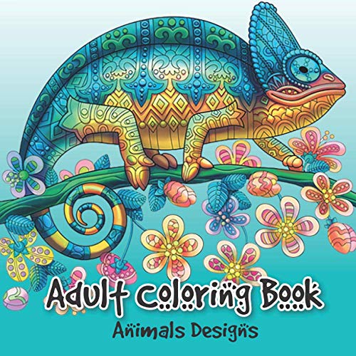 ANIMAL DESIGNS ADULT COLORING BOOK: OVER 50 ONE SIDED UNIQUE DESIGNS FOR EASY RELAXATION AND STRESS RELIEVING (ROSE HEAVEN COLORING BOOK FOR ADULT)
