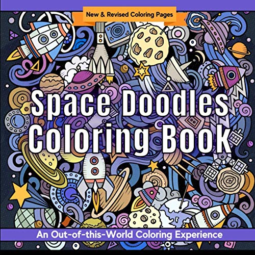 Space Doodles Coloring Book : Stars, Planets, Galaxies, Spaceships, and More Outer Space Zentangle Coloring Pages for Adults Purple