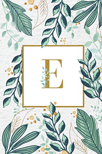 E : Monogram Notebook Tropical ,monogram Notebook for Women and Girls, Monogram Initial Notebook Letter e , Monogrammed Notebook, Pretty Lined Journal and Diary for Writing and Note Taking for Girls and Women - Tropical and Gold - Letter E
