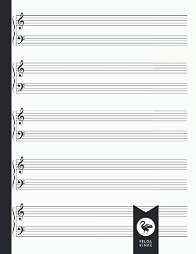 Blank Sheet Music for Piano : Book Notebook Journal 8. 5 X 11 110 Pages - 55 Sheets 5 Staves per Page ( Double ) with Clefs for Piano