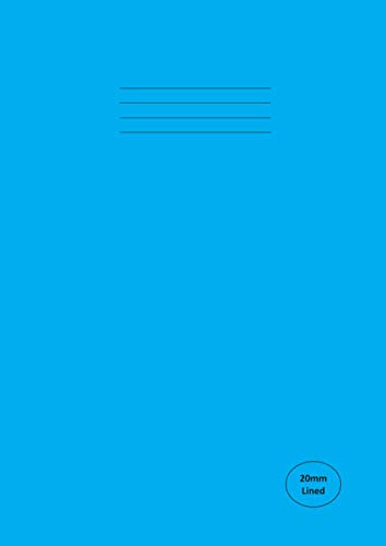 Exercise Book 20mm Lined: A4, 100 Page, 90gsm White Paper, Wide Ruled And Margin, Writing Notebook For Children | Perfect For School And Home Use - Blue Cover