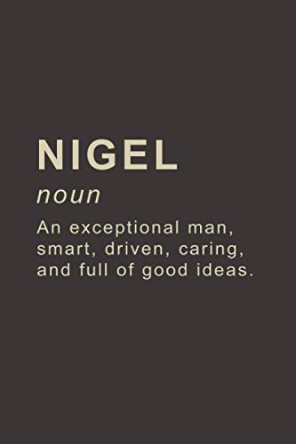 nigel definition funny gift: Lined Journal Notebook
