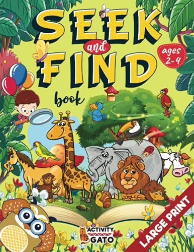Seek and Find Book 2-4 : Look and Find Animals in the Forest Jungle and the Farm Seek and Find Book for Toddlers Activity Book Search and Find Books for Kids Age 2, 3 And 4