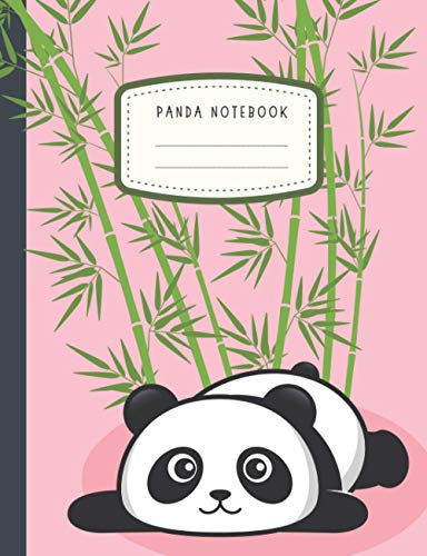 Panda Notebook : Pink Composition Notebook Cute for Kids Wide Ruled Primary School Size 7. 44 X 9. 69