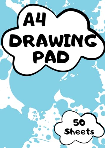 A4 Drawing Pad for Kids : Sketch Book for Children 50 Plain White Paper Sheets A4 Scrapbook 100 Pages (50 Sheets) Sketchbook A4 Paper