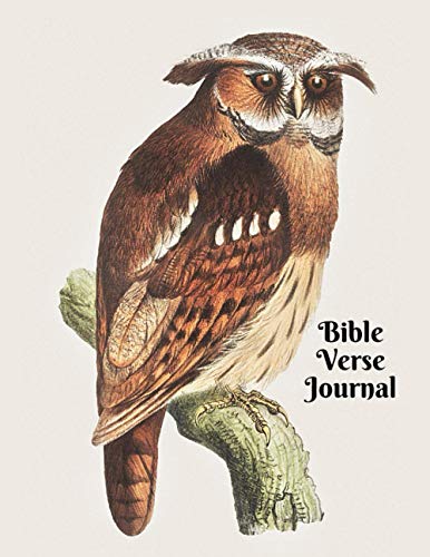 Bible Verse Journal : Notebook Creative Devotional and Inspirational Journal with Bible Verse Scripture on Each Page and Coloring Flower Frame Owl Bird of Prey