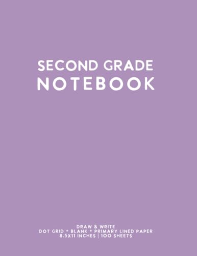 Second Grade Notebook: Light Purple Softcover Primary Composition Journal