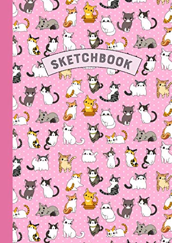 A4 Sketchbook For Children - Cute Cats Theme: Blank Art Journal Notebook For Creative Kids Who Love To Draw