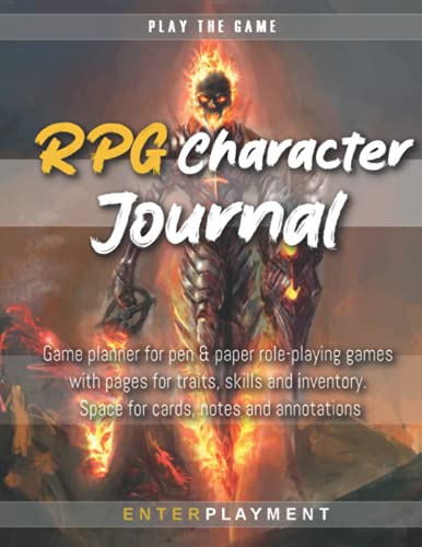 RPG Character Journal : Game Planner for Pen and Paper Role-Playing Games with Pages for Traits, Skills and Inventory. Space for Cards, Notes and Annotations
