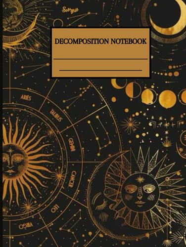 Decomposition Notebook: Notebook For Works College, students and Teachers, School, And Home School, gold floral cover design 120 page
