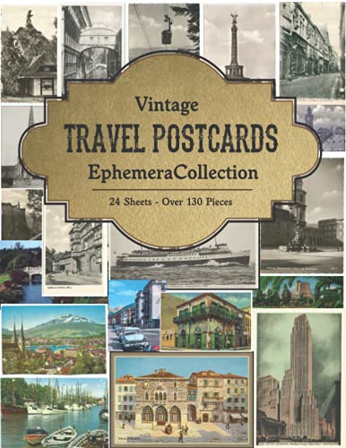 Vintage Travel Postcards Ephemera Collection : For Junk Jounrals, Scrapbooking, Cut Out and Collage Projects