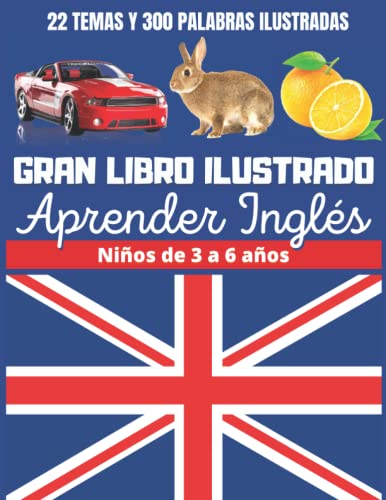 Gran Libro Ilustrado Aprender Inglés Para Niños de 3 a 6 años: Diccionario educativo con imágenes, bilingüe Francés Inglés para primaria, con 22 temas variados y 300 palabras ilustradas