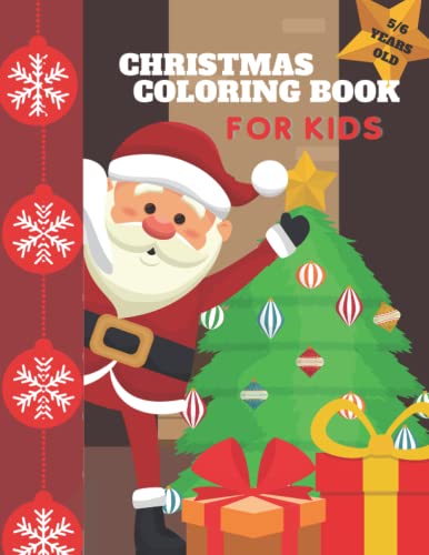 Christmas coloring book for kids 5/6 years old: Notebook of 30 large drawings on the theme of Christmas for children over 5 years.
