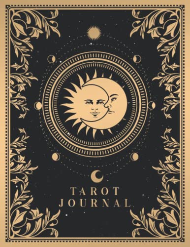 Tarot Journal : Tarot Cards Reading Journal Notebook - Gift for Modern Witch Golden Sun and Moon