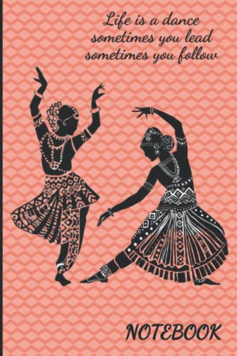 Classic Ruled Notebook/Journal - Journal with Exclusive Indian Dance Form Design Cover and Dancing Emblem On Each Page Bottom | Fancy Composition ... Diary with Premium Quality Paper | Paperback