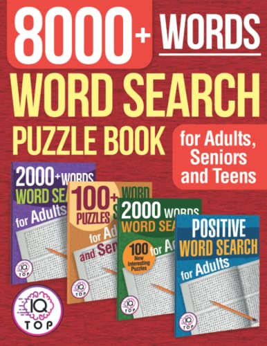 8000+ Words Word Search Puzzle Book for Adults: Over 400+ Puzzles for Real Fun & Relax. Big Large Set 4 in 1 (Adults edition)