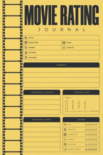 Movie Rating Journal: Movie Goer Gifts - Movie Watcher Gifts - Personal Movie Watching And Review Log Book