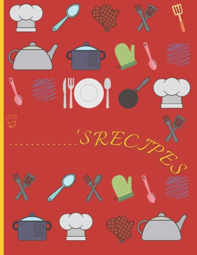 My Recipes: Make your own recipes cookbook notebook blank note 8.5 X 11' size