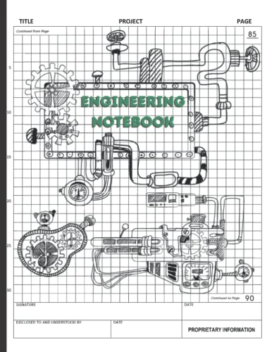 Engineering Notebook: Composition Graph Paper | Quad Ruled Book | Design Log Book for Engineer | Metric grid paper 120 pages, 8" x 11"