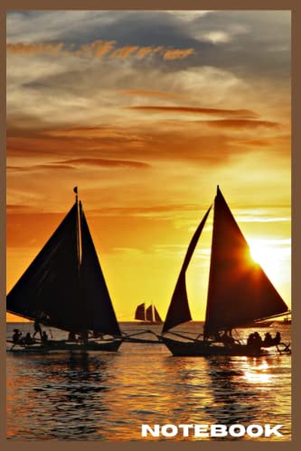 Journal: Sailboat Ocean horizon themed Composition Themed Notebook Wide Lined Ruled 120pg