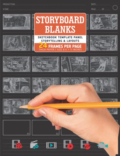 Story board for Movies: Notebook Sketchbook Template Panel Pages for Storytelling