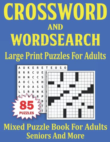 Crossword and Word Search Puzzles For Adults: Large Print Mixed Puzzle Book For Adults And Seniors Volume-36