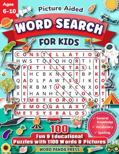 Word Search for Kids with Pictures : 100 Fun and Educational Wordsearch ...