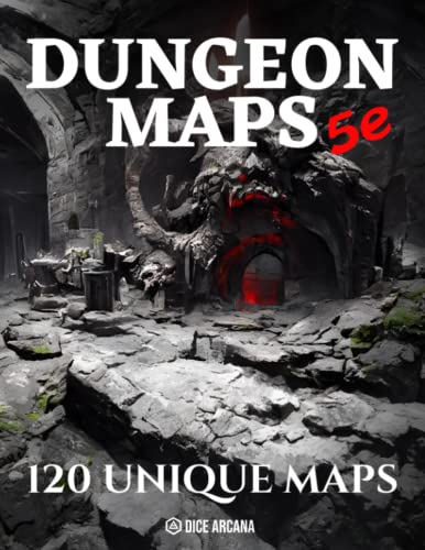 Dungeon Maps 5e : 120 Maps for Game Master to Plan and Customize Encounters 5th Edition Tabletop Role Playing Game Blank Maps Craft Adventures in Forgotten Ruins, Abandoned Temples and Other Fantasy TTRPG Locations