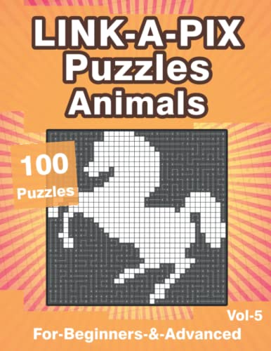 Link-A-Pix Puzzles : Logilinks Puzzle Book Animal Themed with 100 Easy and Medium Bridge Puzzles for Adults and Clever Kids
